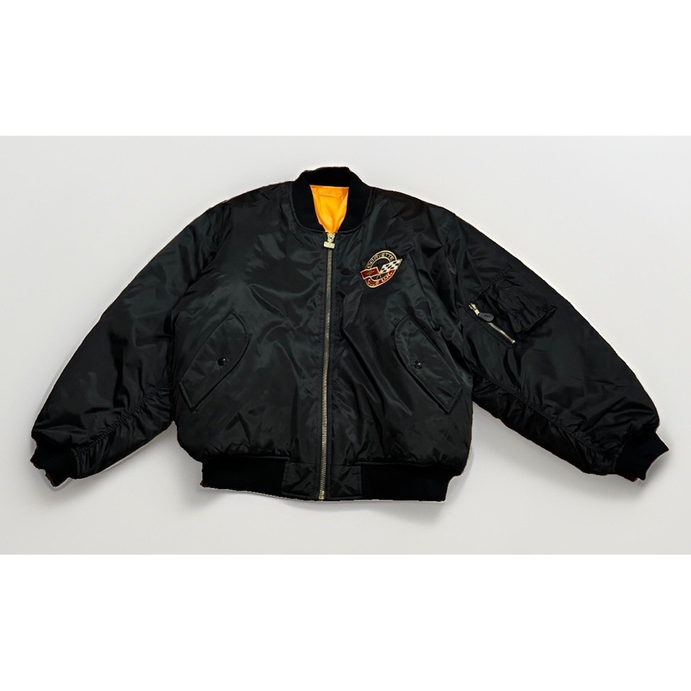 Vintage Corvette Club UK Racing Bomber Jacket XL Flyers Chevrolet Rare